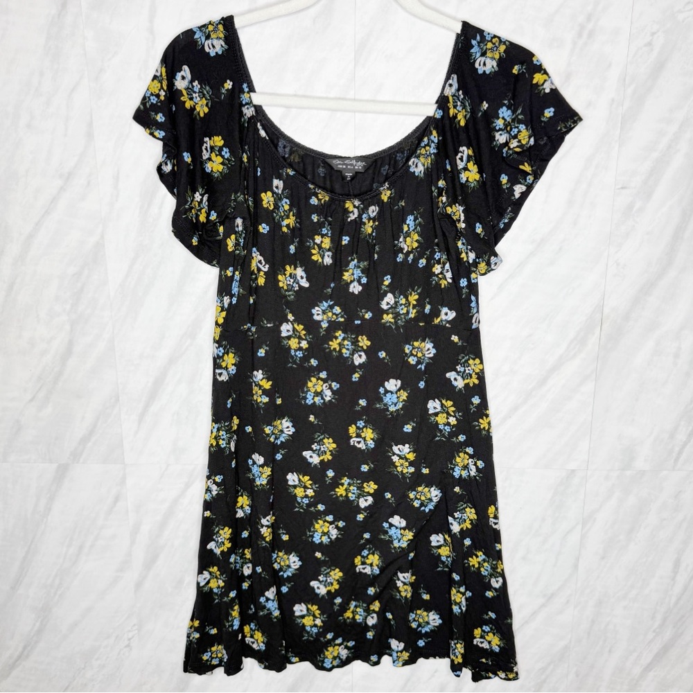 Miss Selfridge Black Floral Dress